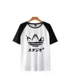 Totoro Friends Baskılı Reglan Kol Beyaz Unisex Oversize T-Shirt