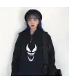 Touz Gothic Punisher Siyah Kapüşonlu Sweatshirt