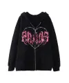 Touz Harajuku Pink Heart With Grey Spikes Hırka