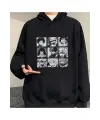 Touz My Hero Academia Kolaj Siyah Kapşonlu Sweetshirt
