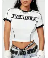 Usa Kısa Kollu Crop Bluz