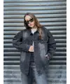 Vintage Denim Kot Unisex Siyah Ceket