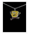 Vintage Retro Paslanmaz Çelik Anime Sünger Bob Sembol Unisex Kolye
