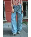 Y2K PLENTY OF POCKETS KOYU MAVİ DETAİL PANTOLON