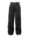 Y2K RECYCLED BLACK CARGO POCKET WIDE LEG JEAN