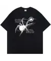 Y2k Spider Baskılı Siyah T-Shirt