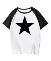 Y2k Star Beyaz Reglan Kol Oversize T-Shirt