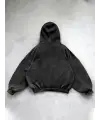 Yıkamalı 07 Retro Baskılı Vintage Kapüşonlu Sweatshirt