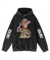 Yıkamalı Anime Luffy Kapüşonlu Sweatshirt