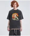 Artist Cat Baskılı Siyah Unisex Oversize T-Shirt