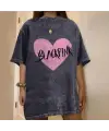 Black Pink Heart Baskılı Beyaz Unisex Oversize T-Shirt