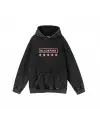 Yıkamalı Black Pink Vintage Kapüşonlu Sweatshirt