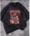 Yıkamalı Horror Movies Baskılı Unisex Oversize Vintage Eskitme T-Shirt