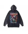 Yıkamalı Kumaş Anime Demon Slayer Kapüşonlu Hoodie Sweatshirt