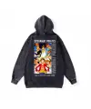 Yıkamalı Kumaş Anime One Piece Kapüşonlu Hoodie Sweatshirt