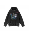 Yıkamalı Kumaş Rock Serisi Gorillaz Kapüşonlu Hoodie Sweatshirt