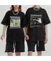 Yıkamalı Radiohead Baskılı Unisex Oversize Vintage Eskitme T-Shirt