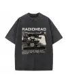 Yıkamalı Radiohead Baskılı Unisex Oversize Vintage Eskitme T-Shirt