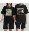 Yıkamalı Radiohead Poster Baskılı Unisex Oversize Vintage Eskitme T-Shirt