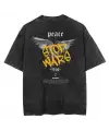 Yıkamalı Sırt Baskılı Peace Unisex Eskitme T-Shirt