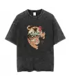 Skeleton Cat Siyah Unisex Oversize T-Shirt