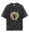 Yıkamalı Spider Baskılı Unisex Oversize Vintage T-Shirt
