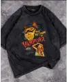 Yıkamalı The Return Of Vampurr Baskılı Unisex Oversize Eskitme T-Shirt