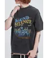 The Sound Of Silence Siyah Unisex Oversize T-Shirt