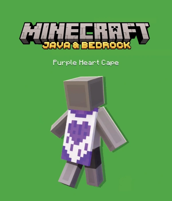Purple Heart Cape Minecraft Java & Bedrock Edition Dlc