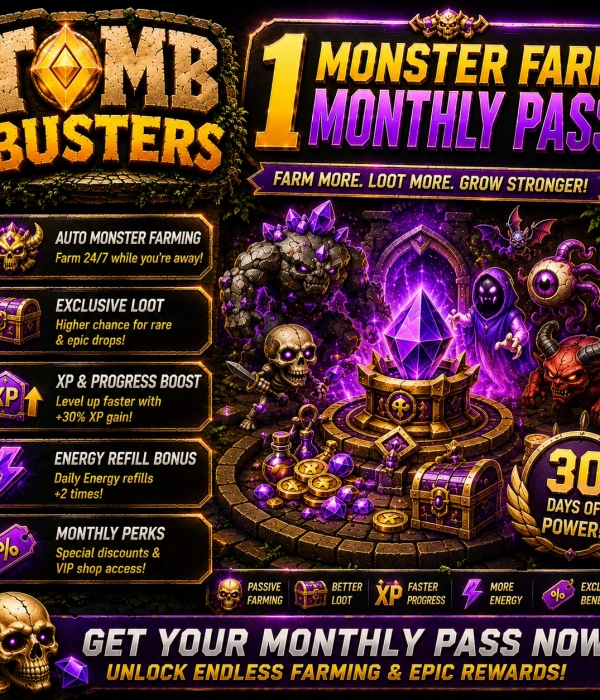 Tomb Busters 1 Monster Farm Monthly Pass