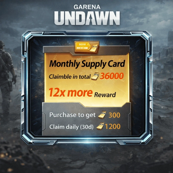 Garena Undawn Monthly Card