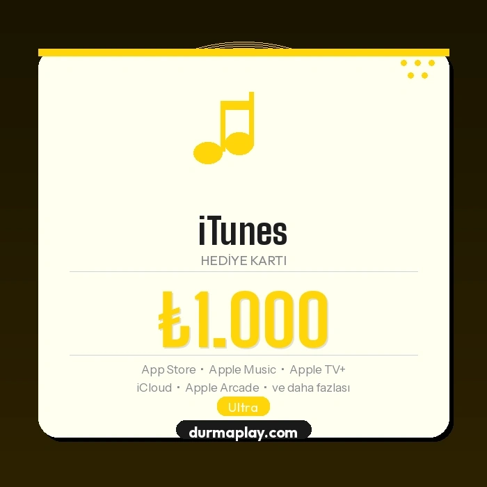 Tarjeta de regalo de iTunes de 1000 TL