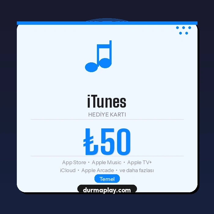 Tarjeta de regalo de iTunes 50 TL