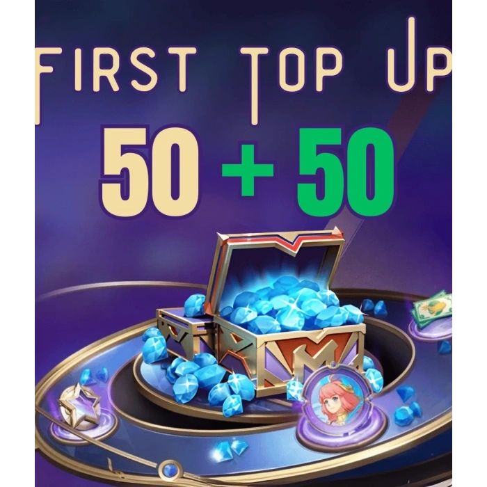 MLBB First Top Up 50 +50 Almaz UZ