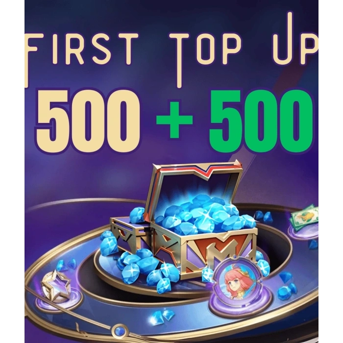 MLBB Primeira Recarga 1000 (500+500) Diamantes