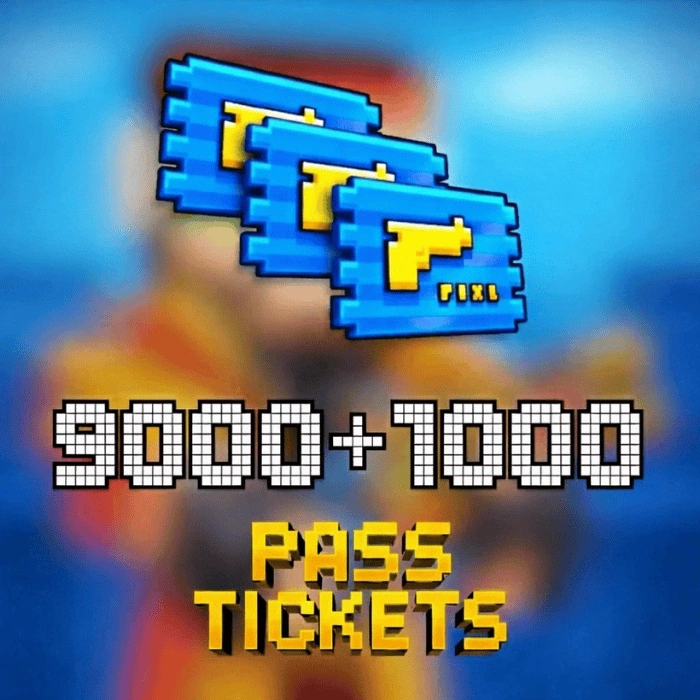 Pixel Gun 3D 10000 (9000+1000) Pixel Pass Tickets