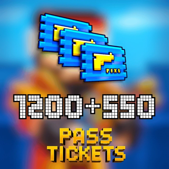 Pixel Gun 3D 1750 (1200+550) Pixel Pass Entadas
