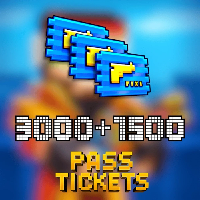 Pixel Gun 3D 4500 (3000+1500) Tickets de Pase de Píxeles