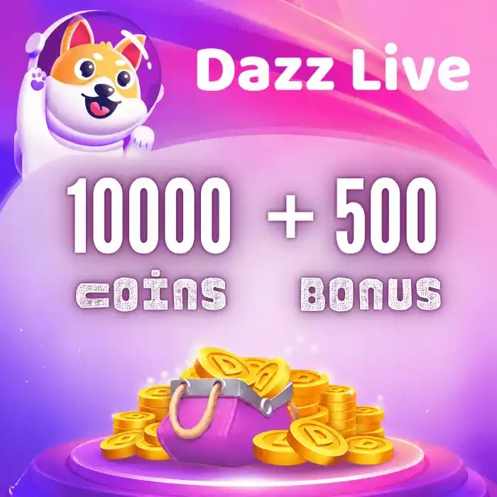 Dazz Live Coins 10000 Coins + 500 Bonus