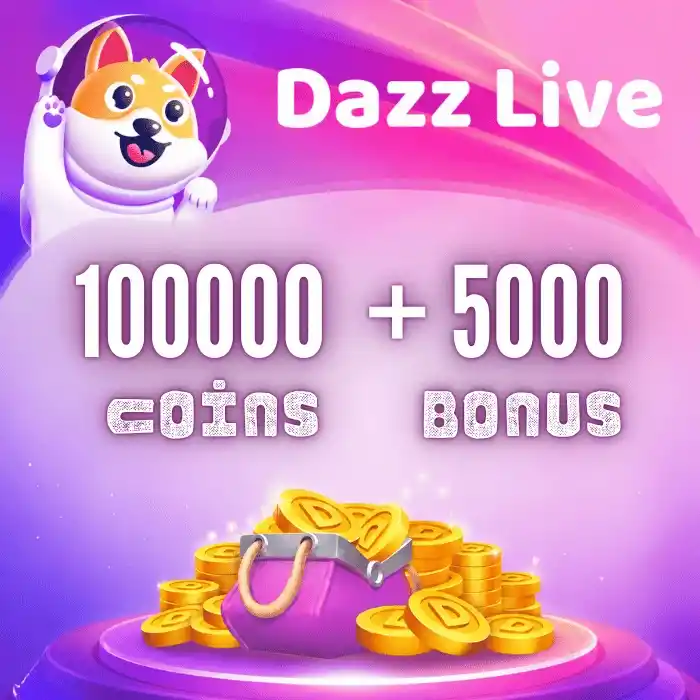 Dazz Live Coins 100000 Coins + 5000 Bonus