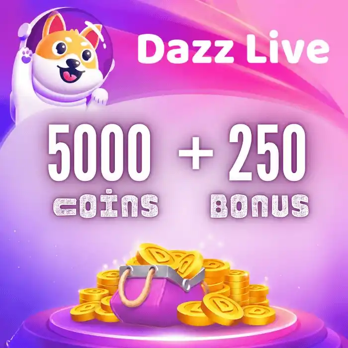 Dazz Live Coins 5000 Coins + 250 Bonus