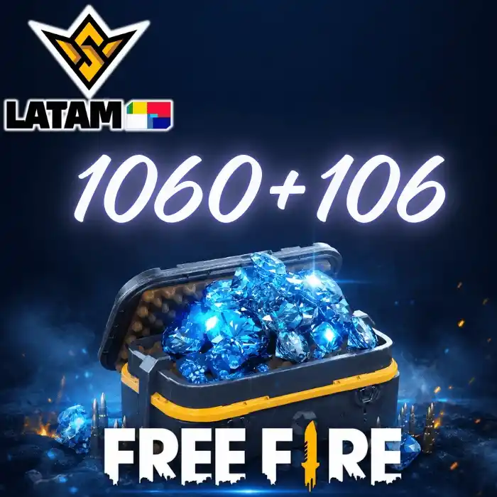 Free Fire 1060+106 diamantes