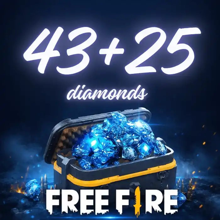 Free Fire 43 + 25 Extra Diamonds