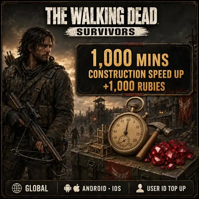 The Walking Dead: Survivors 1,000 mins Construction Speed Up+1,000 Rubies