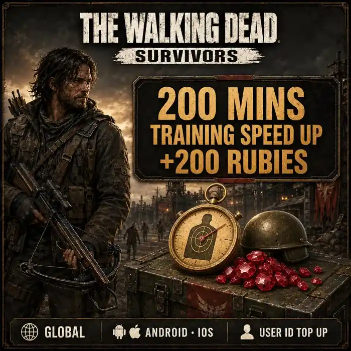 The Walking Dead: Survivors 200 mins Training Speed Up+200 Rubies