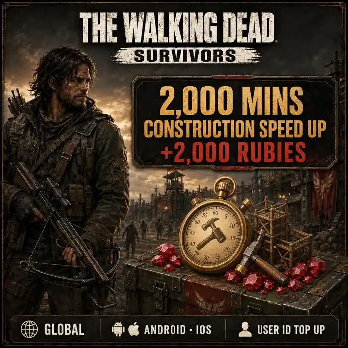 The Walking Dead: Survivors 2,000 mins Construction Speed Up+2,000 Rubies