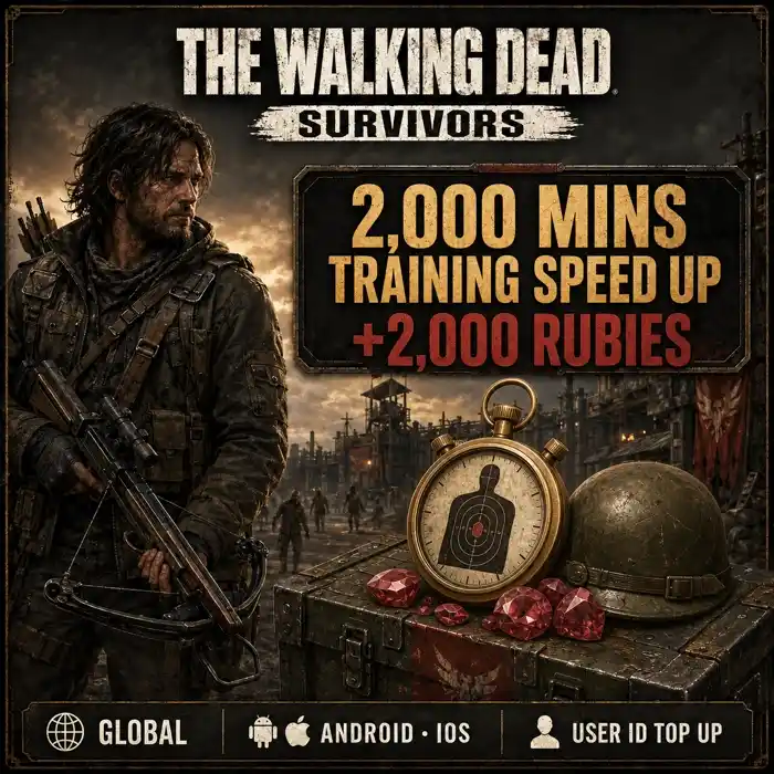 The Walking Dead: Survivors 2,000 mins Training Speed Up+2,000 Rubies
