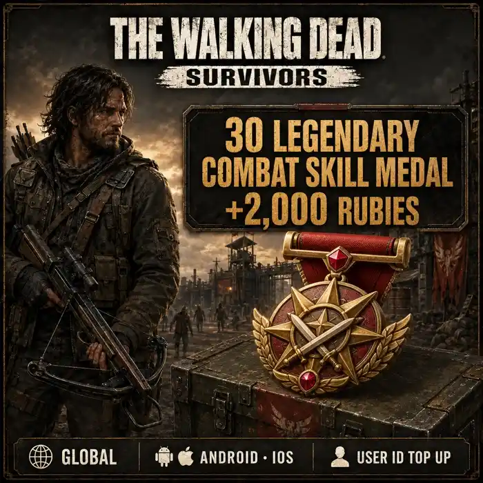 The Walking Dead: Survivors 30 Legendary Combat Skill Medal+2,000 Rubies