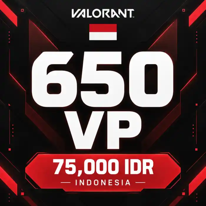 Valorant IDR 75,000 - 650 VP