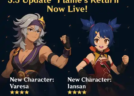 Genshin Impact 5.5 „Rückkehr des Flammentags“ Update ist da – Neue Charaktere und Sofortlieferung von Crystal!